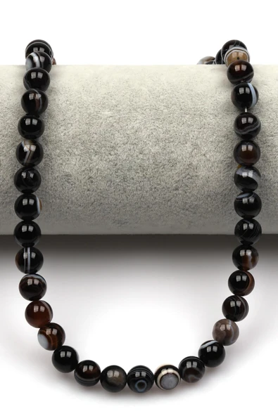 Göz Akik (A Kalite) Doğal Taş Dizi 8 mm Küre Kesim - Resim 2