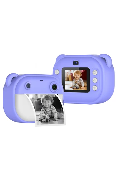 QASUL Çocuklar İçin Siyah-Beyaz Yazıcı Eğlenceli Fotoğraf Makinesi  Oyunlar ve Çift Kamera Müzik Bir Arada