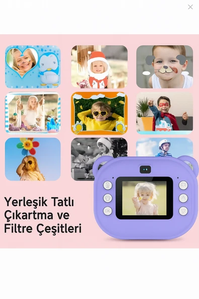 QASUL Çocuklar İçin Siyah-Beyaz Yazıcı Eğlenceli Fotoğraf Makinesi  Oyunlar ve Çift Kamera Müzik Bir Arada - 6