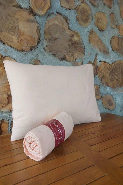 LaLiva Çift Kişik Lastikli Çarşaf 2 Adet Yastık Kılıfı Somon Fitted - Resim 2