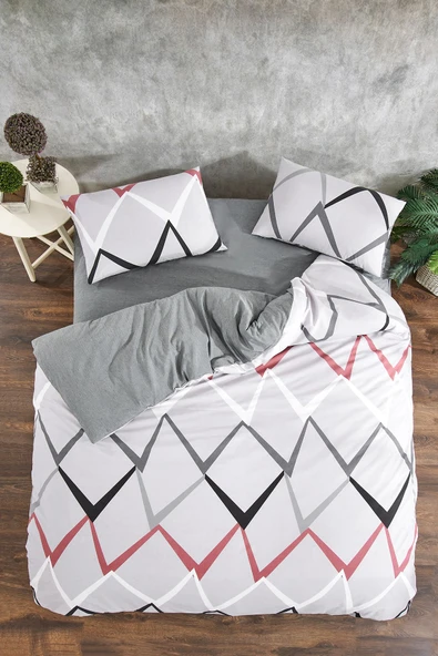 LaLiva Bumerag Çarşafı Lastikli Çift Kişilik Nevresim Takımı ürün görseli