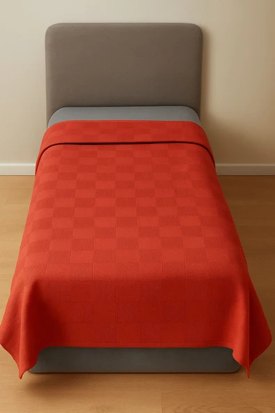 LaLiva Kırmız Damalı Tek Kişilik Çocuk Pikesi Ölçü: 120x160 Cm ürün görseli