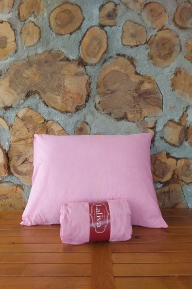 LaLiva Çift Kişik Lastikli Çarşaf + 2 adet yastık kılıfı Pembe Fitted - Resim 3