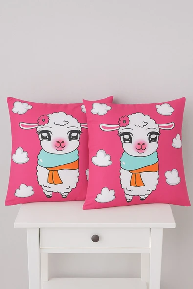 LaLiva Çocuk Yastık Kılıfı - 50x70 cm ölçülerinde- 2 adet -Pembe ürün görseli