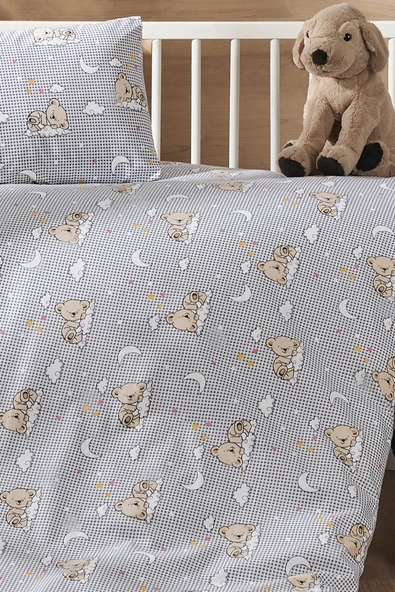 LaLiva %100 Dogal Pamuk Akfil Kumaş Uyuyan Bebek Nevresim Takımı - 4