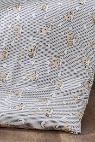 LaLiva %100 Dogal Pamuk Akfil Kumaş Uyuyan Bebek Nevresim Takımı - 5