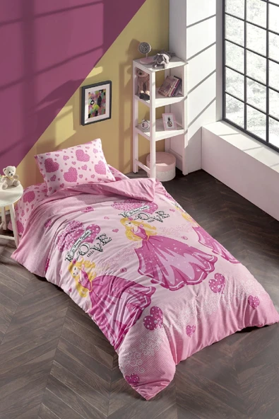 LaLiva Çarşafı Lastikli Kız Çocuk Nevresim Takımı Prenses Tek Kişilik Ranforce - 2