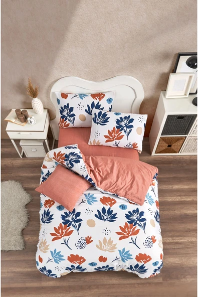 LaLiva Bali Esintisi Tek Kişilik Çarşafı Lastikli Nevresim Takımı ürün görseli