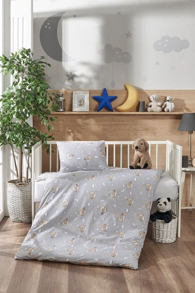 LaLiva %100 Dogal Pamuk Akfil Kumaş Uyuyan Bebek Nevresim Takımı - 2