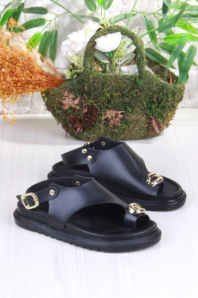 Fort 099-108 Fls Toka Detaylı Parmak Arası Kadın Sandalet - Resim 4