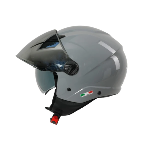 Sway SW 765 Güneş Vizörlü Yarım Motosiklet Kaskı Nardo Gri - Resim 3