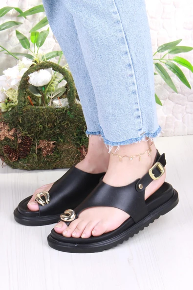 Fort 099-108 Fls Toka Detaylı Parmak Arası Kadın Sandalet - Resim 2