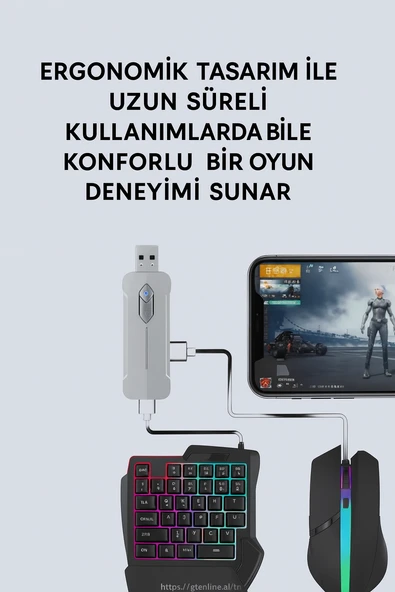 Klavye ve Fare Konsolu Denetleyici Dönüştürücü Adaptör Desteği Android Telefonlar İçin - 3