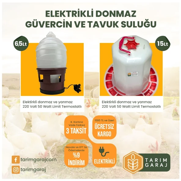 Elektrikli Isıtıcılı Güvercin Suluk-6,5 Lt - Resim 2