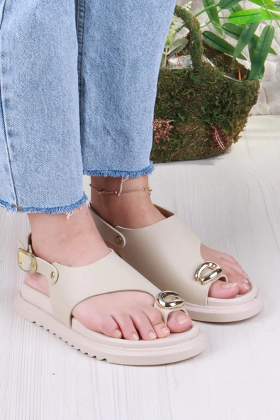 Fort 099-108 Fls Toka Detaylı Parmak Arası Kadın Sandalet - Resim 9