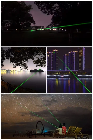 Turbo X Yeşil Şarjlı Lazer Pil Anahtar - Uzun Menzilli, Güçlü Ve Çoklu Işık Efektli Er - 7