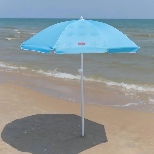 CYNDI - YILDIZ BASKILI MAVI PLAJ SEMSIYESI - 5