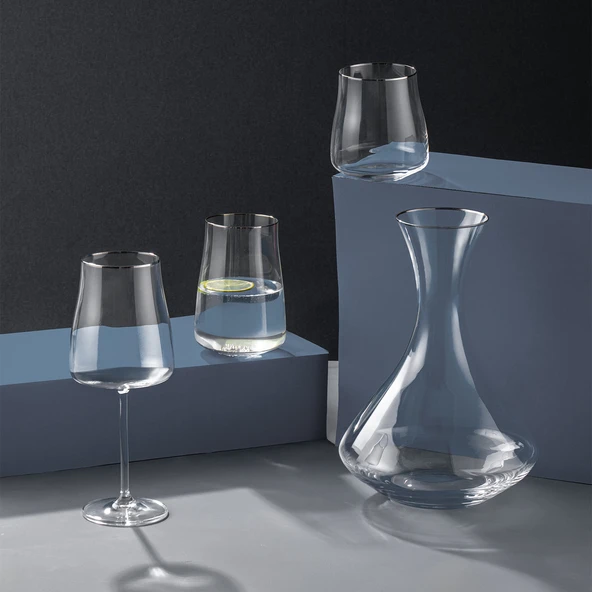 Emsan Brillante 19 Parça Bardak Seti Platin - Resim 2