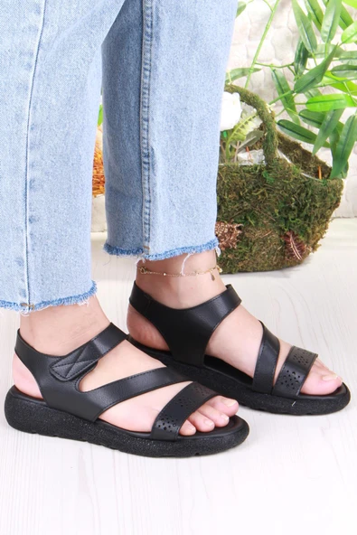 Fort 35851 Mavişim Rahat Esnek Çırt Bağlamalı Kadın Sandalet - Resim 3