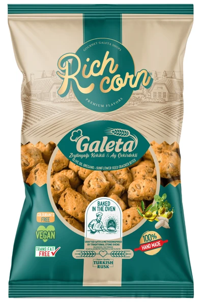 Richcorn Zeytinyağlı Kekikli & Ayçekirdekli Galeta - 3