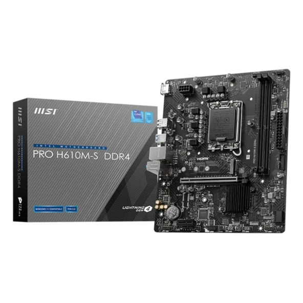 MSI Pro H610M-S DDR4 (3200MHz)OC M.2 HDMI PCIe 4.0 1700P mATX Anakart ürün görseli 1