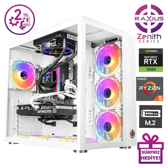 RaXius Zenith Z2 R5 3060-56G009 Ryzen5 5600G 16GB 512SSD RTX3060 12 GB W11P Gaming Masaüstü Bilgisayar - 2