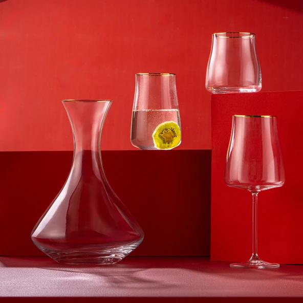 Emsan Brillante 19 Parça Bardak Seti Gold - Resim 2