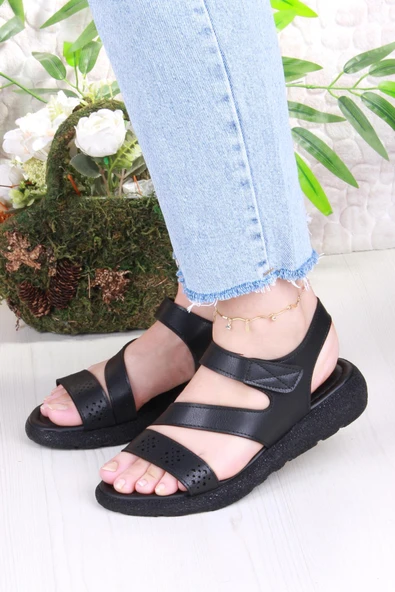 Fort 35851 Mavişim Rahat Esnek Çırt Bağlamalı Kadın Sandalet - Resim 2