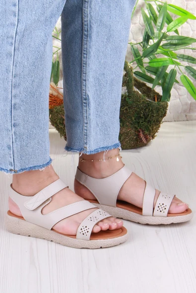 Fort 35851 Mavişim Rahat Esnek Çırt Bağlamalı Kadın Sandalet - Resim 9