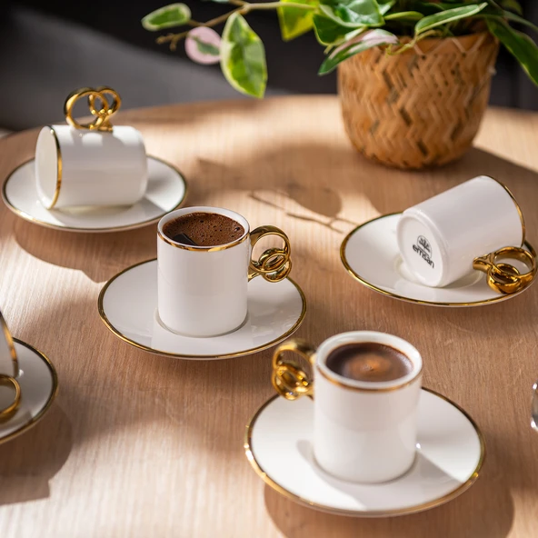Emsan Wedding 90 ml 6'lı Kahve Fincan Takımı - Resim 4