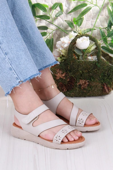 Fort 35851 Mavişim Rahat Esnek Çırt Bağlamalı Kadın Sandalet - Resim 7