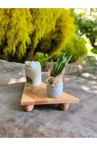 Bambu Top Ayaklı Üçgen Stant, Sunum Tahtası (18x34) ürün görseli 1