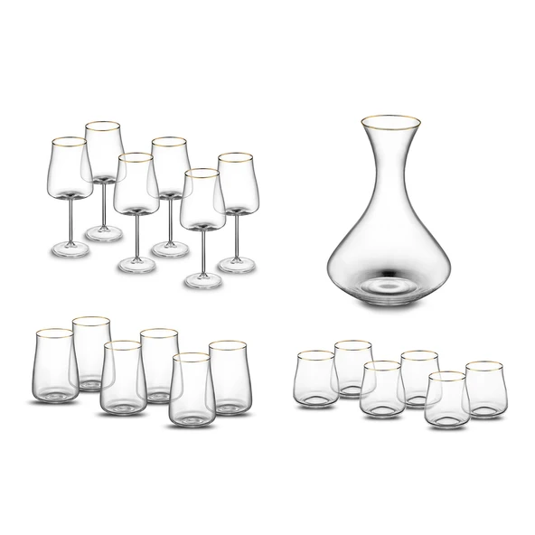 Emsan Brillante 19 Parça Bardak Seti Gold - Resim 6