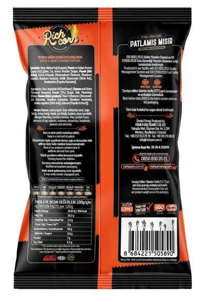 Richcorn Peynir & Soğan Çeşnili Popcorn - 2