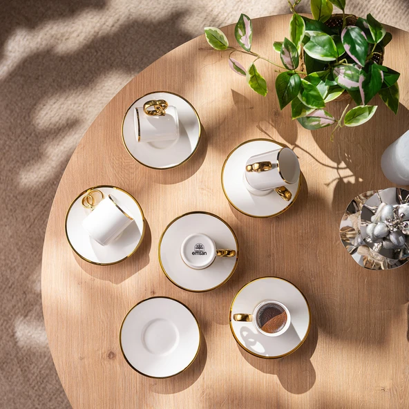 Emsan Wedding 90 ml 6'lı Kahve Fincan Takımı - Resim 2