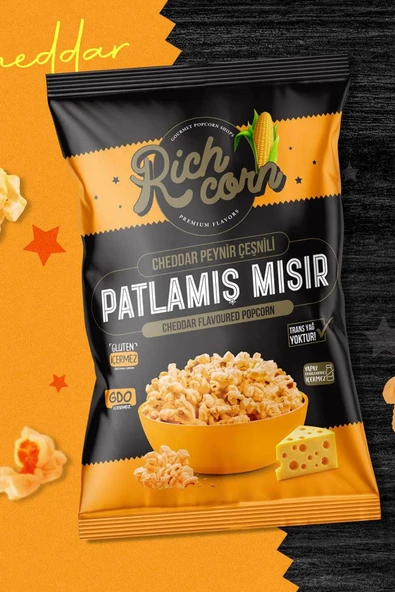 Richcorn Cheddar Çeşnili Popcorn