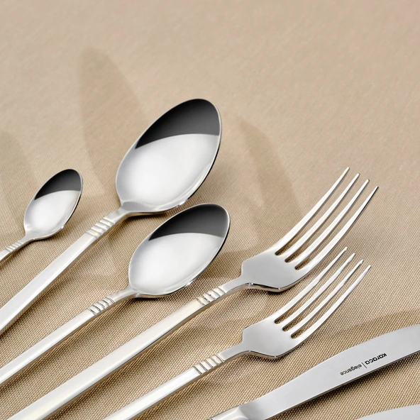 Karaca Elegance Nil Platin 12 Kişilik 84 Parça Çatal Kaşık Bıçak Takımı - Resim 7