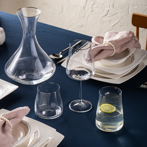 Emsan Brillante 19 Parça Bardak Seti Platin - Resim 3