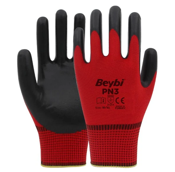 Beybi Pn3 Kırmızı Siyah Eldiven 10