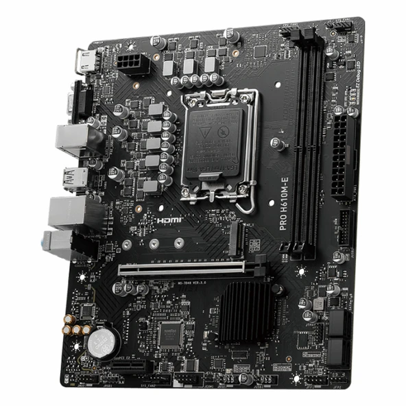 MSI Pro H610M-E DDR5 (5600MHz)OC M.2 VGA/HDMI PCIe 4.0 1700P mATX Anakart - Resim 3