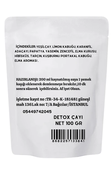 SELKUR  Detox Çayı Elma Aromalı 100gr(DÖKME DEMLEME-KİLO VERMEYE YARDIMCI) - Resim 2