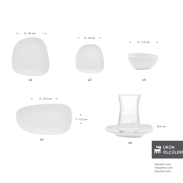 Karaca Forever Bone Cliff 26 Parça 6 Kişilik Kahvaltı Takımı - Resim 5