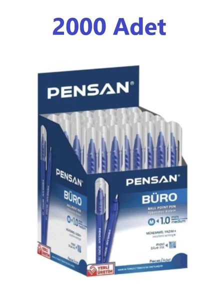 PENSAN TUKENMEZ KALEM BURO 1mm MAVI 2000LI KOLI ürün görseli 1