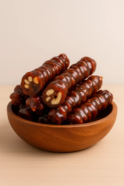 SELKUR  Cevizli Sucuk 1 Adet 180-220gr Arasında Tam Kelebek Ceviz Ve Vakumlu Ambalajda %100 Enerji Garantili ürün görseli 1