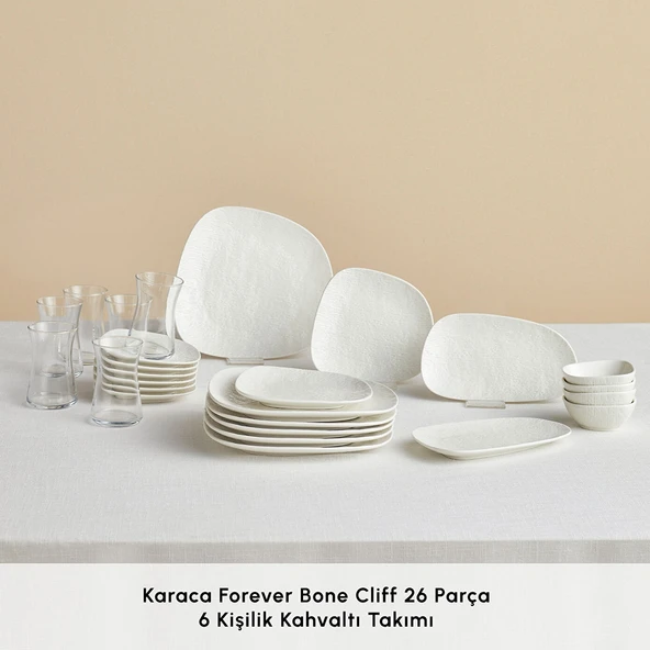 Karaca Forever Bone Cliff 26 Parça 6 Kişilik Kahvaltı Takımı - Resim 6