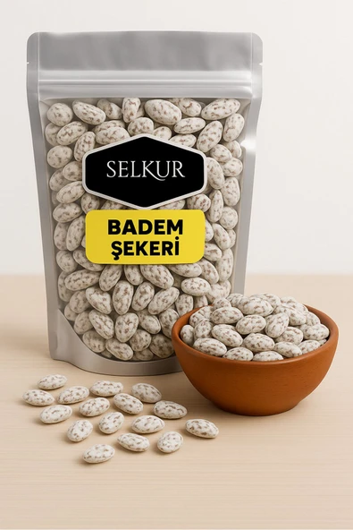 SELKUR  Badem Şekeri 1kg(HAYALET ŞEKER-İNCE KAPLAMA)