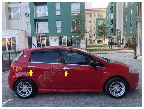 WOC Chrome Fiat Grande Punto Krom Kapı Kolu 2006-2017 4 Kapı 8 Parça Paslanmaz Çelik - Resim 4
