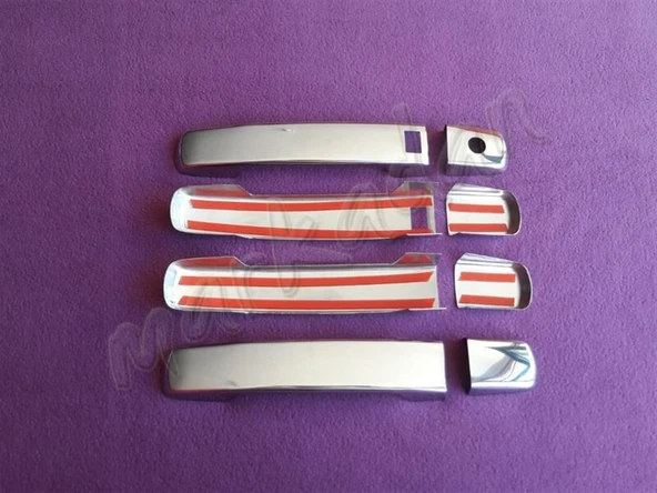 WOC Chrome Nissan Qashqai Sensörlü Krom Kapı Kolu 2007-2014 4 Kapı Paslanmaz Çelik - Resim 2