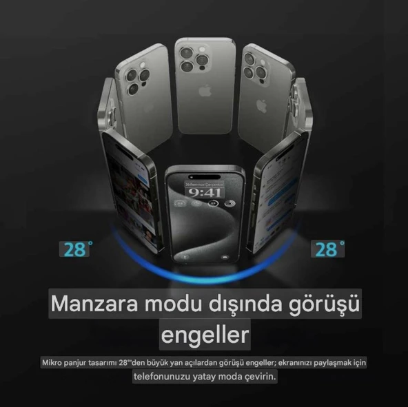 İphone 14 Pro Max Uyumlu Gizliliği Koruma 3D Antistatik Hayalet Ekran Koruyucu - Resim 4