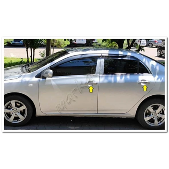 WOC Chrome Toyota Corolla Krom Kapı Kolu 2002-2007 4 Kapı Paslanmaz Çelik - Resim 4